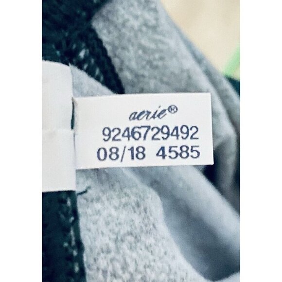 Aerie Womens Medium Leggings Green Braided Print Yellow Stripe Stretch Yoga - Picture 8 of 9